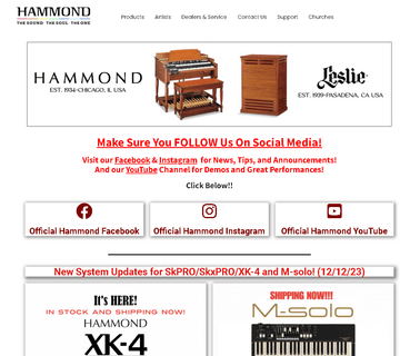 Home Page organ products