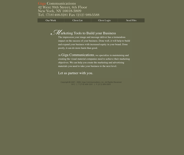 Giga Communications Award Winning Ny Based Design Agency creative print