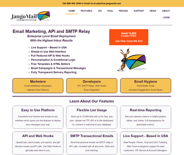 Email Service Provider - Jangomail via email