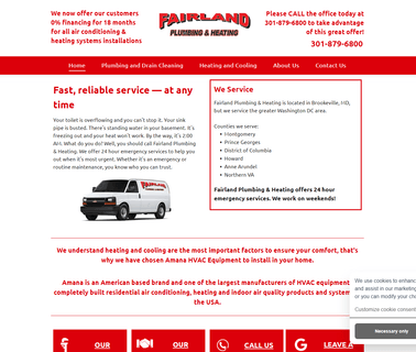 Fairland Plumbing & Heating - Plumbing Brookeville Md quality drain