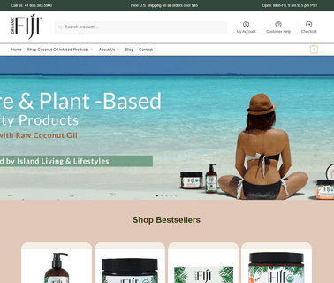 Organic Fiji Skin Care Coconut O 10ml lotion