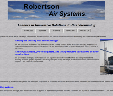 Roberterson Air Systems State-Of-The-Art Bus Vacuum Systems hose inch
