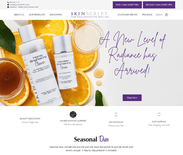 Skin Script Skin Care php script