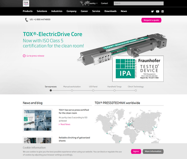 Tox Pressotechnik Usa - Pneumohy hydraulic press hand operated
