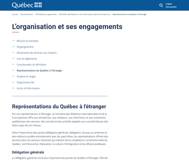 Quebec Government quebec