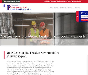 Plumber in Syracuse Ny Potter Heating & Air potter