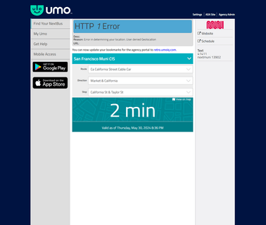 Nextbus text over