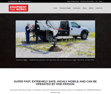 Equipment That Works – Mobile Roadside Auger and Pole Digger boom used crane