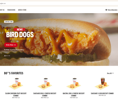Bojangles Famous Chicken N menu website
