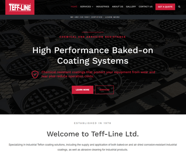 Industrial Teflon Coatings - Teff-Line teflon coatings services
