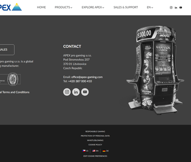 Apex Pro Gaming A.S. video lottery terminal vlt