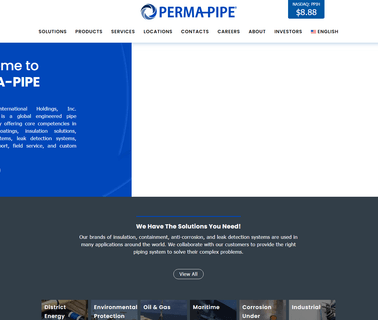 Perma-Pipe International Holdings low temperature pipe