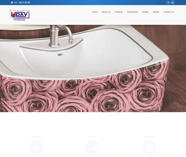 Uday Ceramics corner bathroom basin