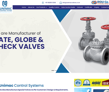 Unimac Control Systems gate sluice valves