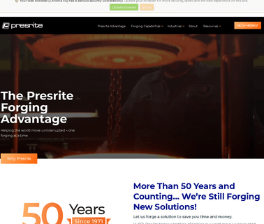 Presrite Corporation can near