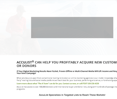 Acculistusa – Where Data Comes to Life mailing advertising