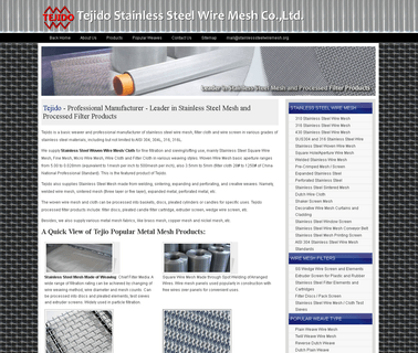 Tejido Stainless Steel Wire Mesh grades wire