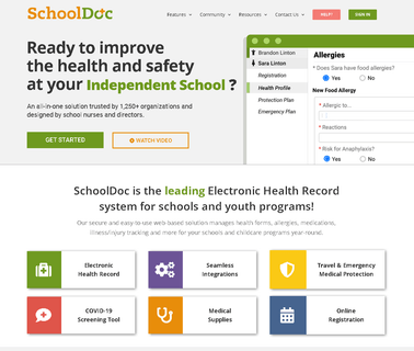 Schooldoc.Com Electronic Health Record; Online emergency protection