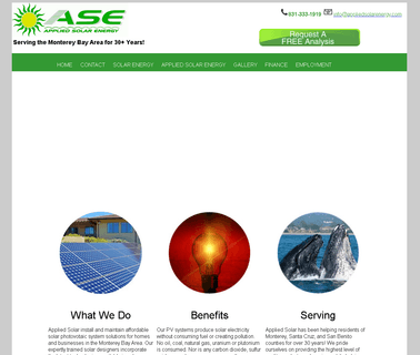 Applied Solar Energy - A Solar Installer Serving Monterey Santa electric photovoltaic systems
