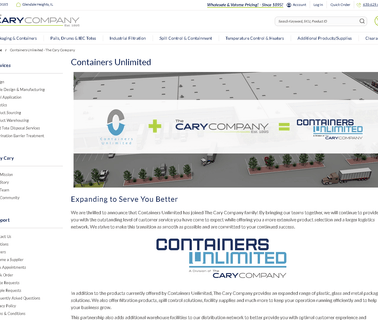 Containers Unlimited bins accessories