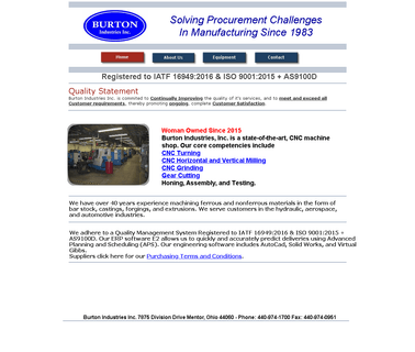 Burton Industries  cmm measuring