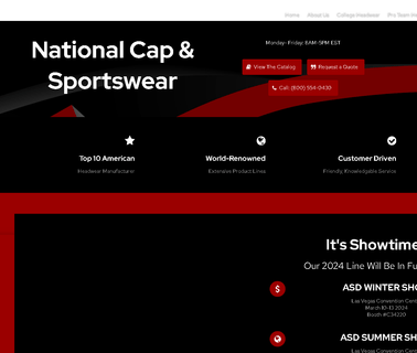 National Cap & Sportswear collegiate and