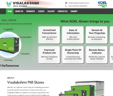 Visalakshmi Mill Stores amf genset