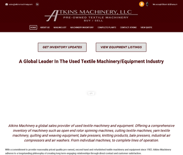 Used Textile Equipment Pre-Owned Spinning Machines - Atkins machinery pre