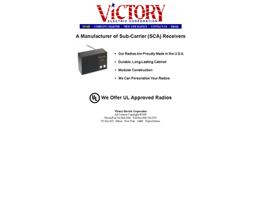 Victory Electric Corporation - Sca Radios and Receivers electric corp