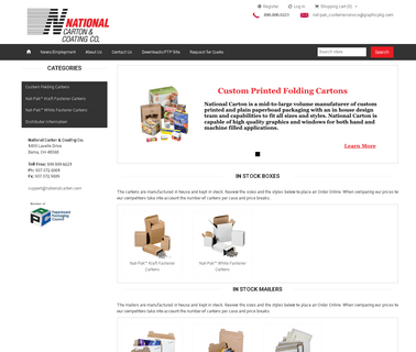 National Carton & Coating packaging box pouch