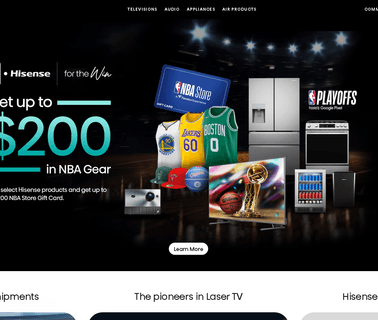 High Definition Tvs & Premium Appliances; Hisense tvs and