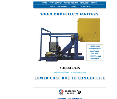 Advance Lifts industrial goods lifts