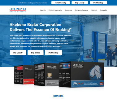 Akebono Corporation friction brake pads