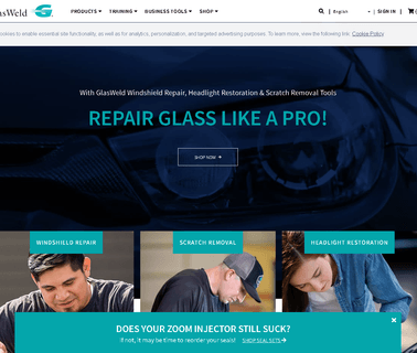 Glasweld, Windshield Glass Repair polishes windshield