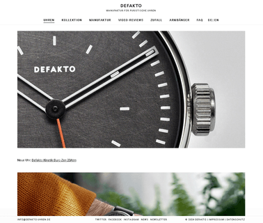 Defakto Uhren Manufaktur Bauhaus Design Uhren unisex design jewelry
