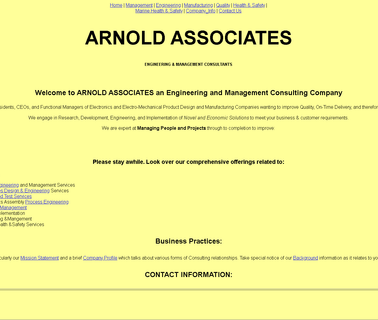 Arnold Associates Engineering & Management Consultants training dot