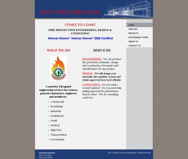Coastwise Fireguard  pipes tanks