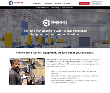 Plastics Processing Equipment Five Nines - Plastics Division training bay