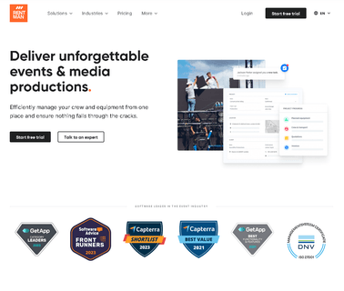 Rentman; Rental Management Software for Av, Event manage software projects