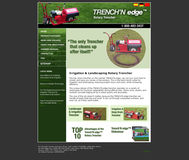 Trenchn Edge Trencher fiber optic side