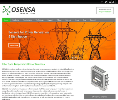 Fiber Optic Temperature Sensors for Mri & Power Industry high strength materials