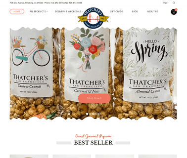 Thatchers Gourmet Popcorn and chocolate baskets