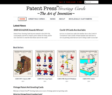 Patent Press Greeting Cards original states