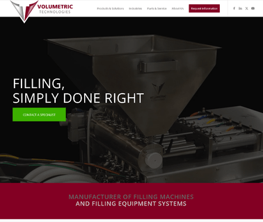 Volumetric Technologies snack fill machine