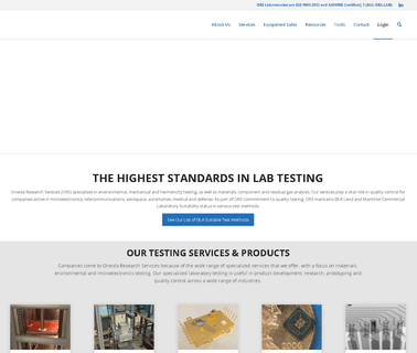 Analytical Testing Services Oneida Research Services defense industries