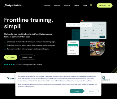 Swipeguide; User Guides & Work Instruction Software fit software
