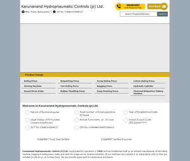 Karunanand Hydro-Pneumatic Controls rubber presses