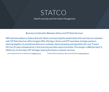 Data Processing and Information Management Services Statco data entry management