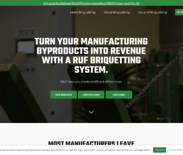 Ruf Briquetting Systems recovery equipment