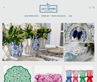 Disposable Paper Placemats and Vase Wraps; Lucy table vases
